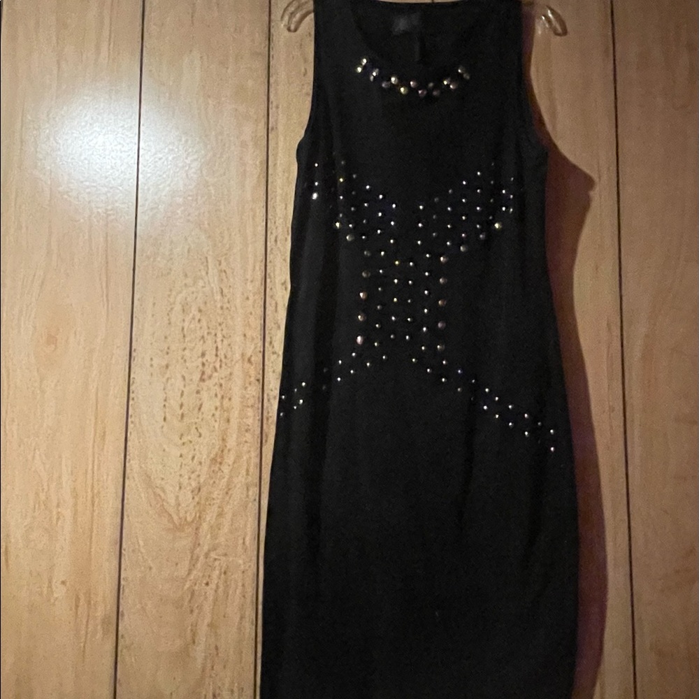 Kardashin kollection midi dress with gold studs